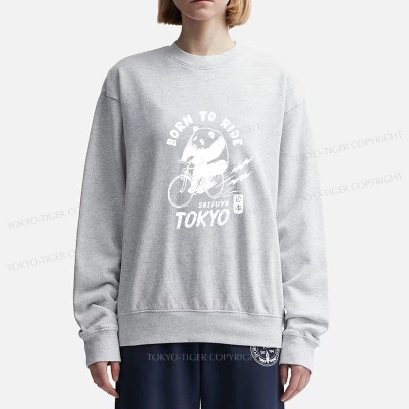 Tokyo-Tiger Pandas Ride Bicycles Sweatshirt