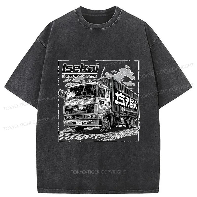 Tokyo-Tiger Isekai Transport Service Japanese Washed T-Shirt