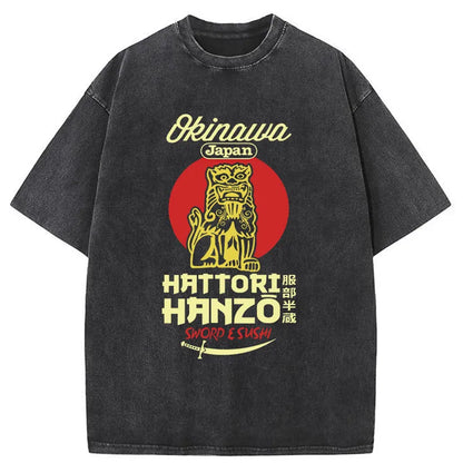 Tokyo-Tiger Samurai Hattori Hanzo Okinawa Washed T-Shirt