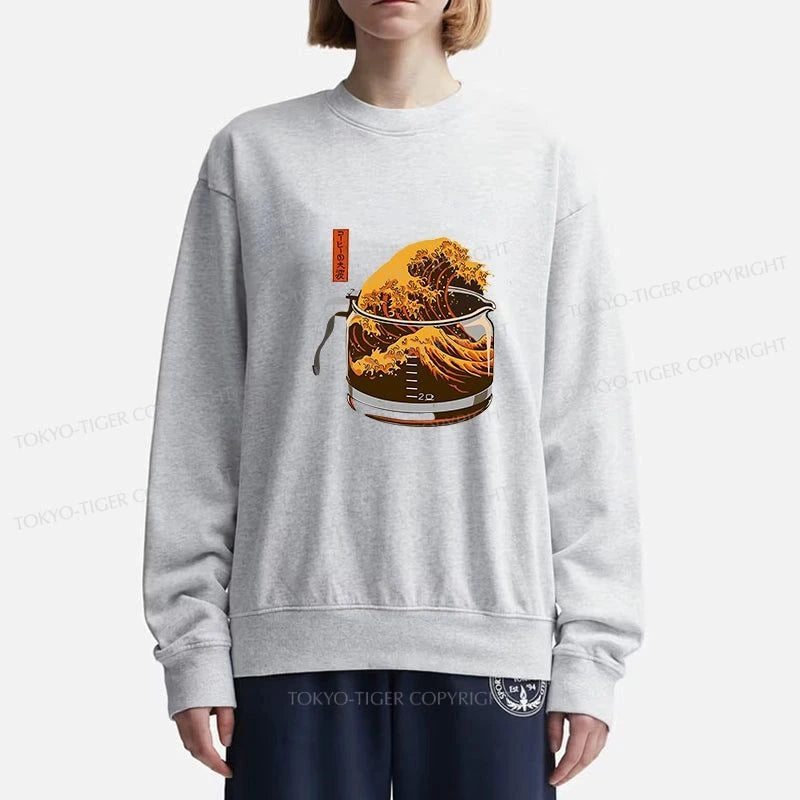 Tokyo-Tiger The Great Wave Of Coffee Japanese Sweatshirt