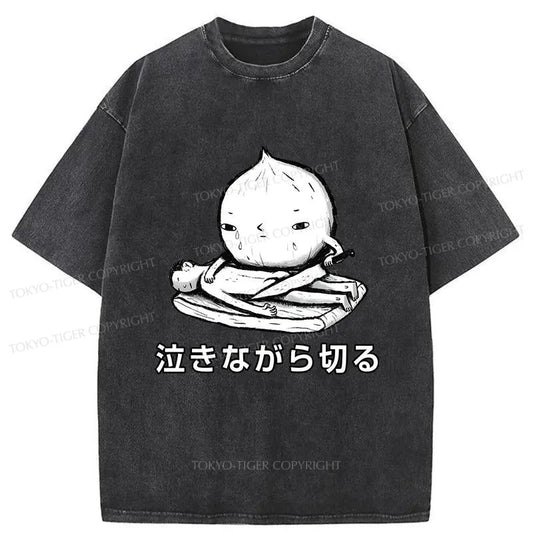 Tokyo-Tiger Crying Onion Japanese Washed T-Shirt