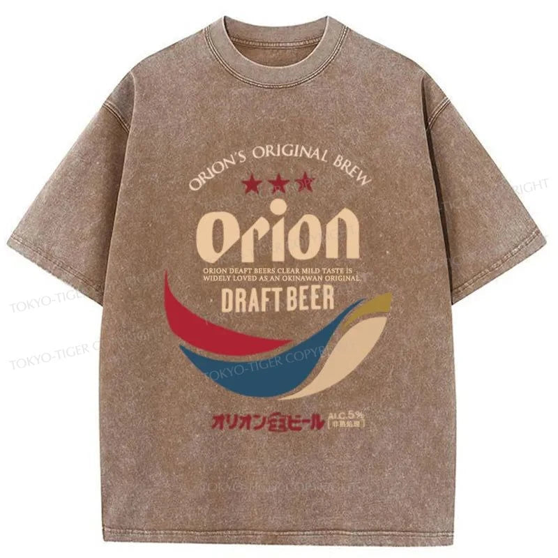 Tokyo-Tiger Orion Beer Logo Japanese Washed T-Shirt