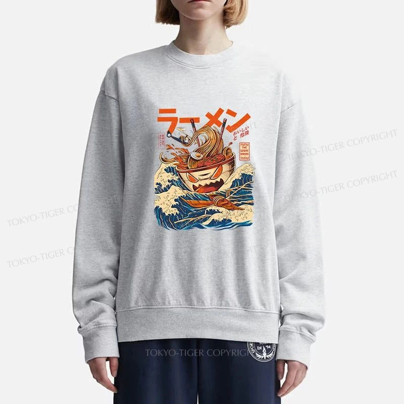 Tokyo-Tiger The Great Wave Ramen Kaiju Sweatshirt