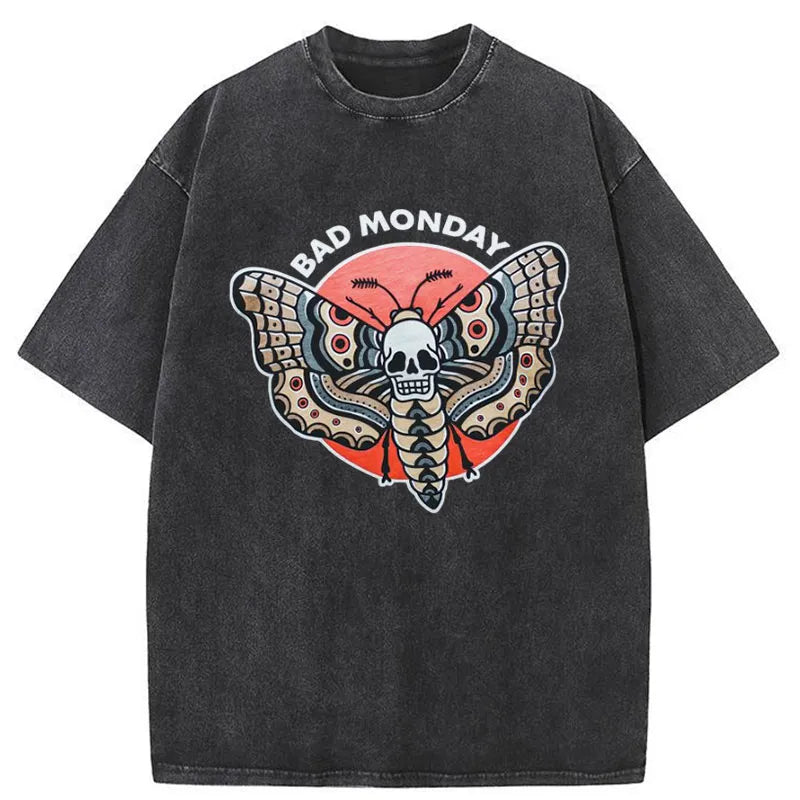 Tokyo-Tiger Moth Skull Washed T-Shirt