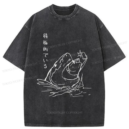 Tokyo-Tiger Fearless Tuna Japanese Washed T-Shirt