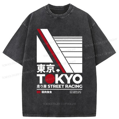 Tokyo-Tiger Tokyo Street Racing Washed T-Shirt