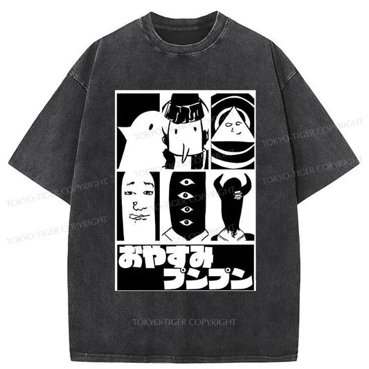 Tokyo-Tiger OYASUMI PUNPUN Washed T-Shirt