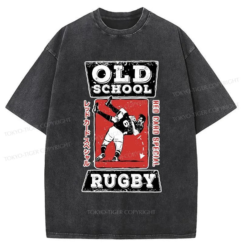 Tokyo-Tiger Old School Rugby Washed T-Shirt