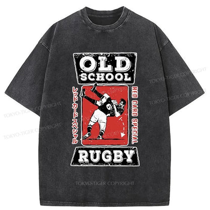 Tokyo-Tiger Old School Rugby Washed T-Shirt