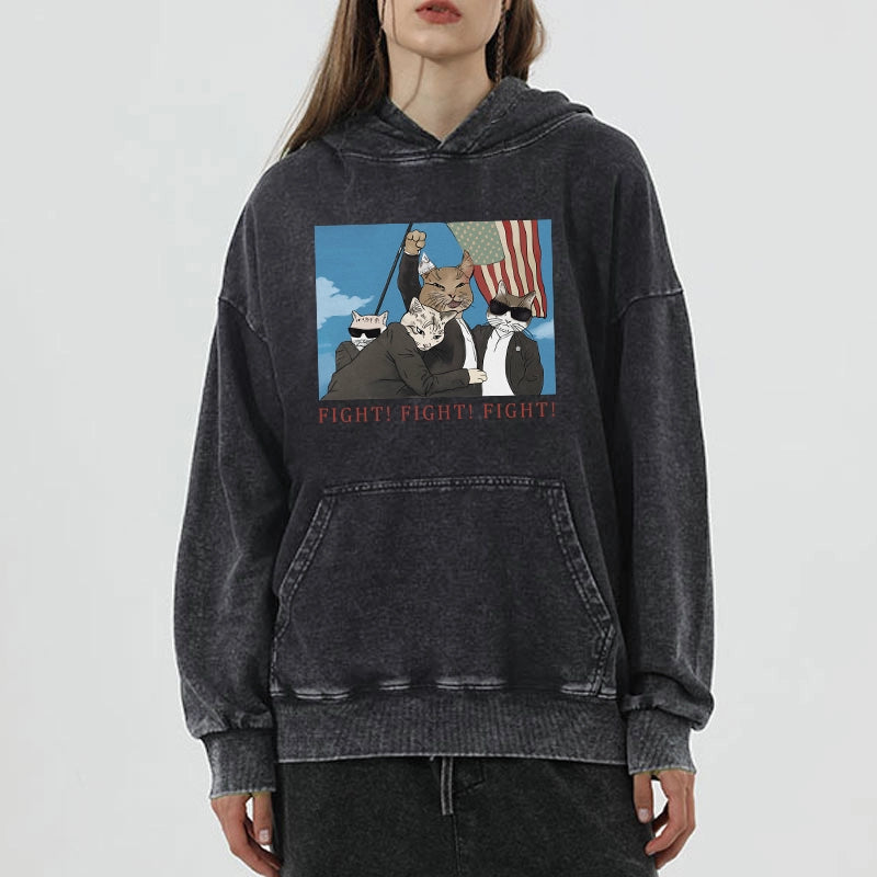 Tokyo-Tiger The Great Fight Cat Washed Hoodie