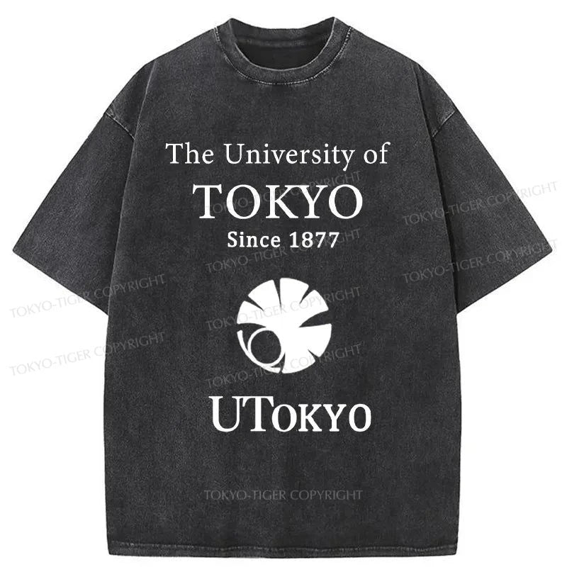 Tokyo-Tiger University Of Tokyo Logo Washed T-Shirt