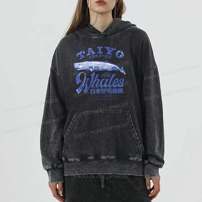 Tokyo-Tiger Japan Taiyo Whales Washed Hoodie