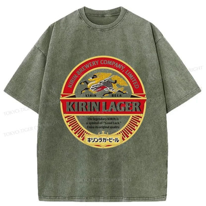 Tokyo-Tiger Kirin Ichiban Beer Logo Japan Washed T-Shirt