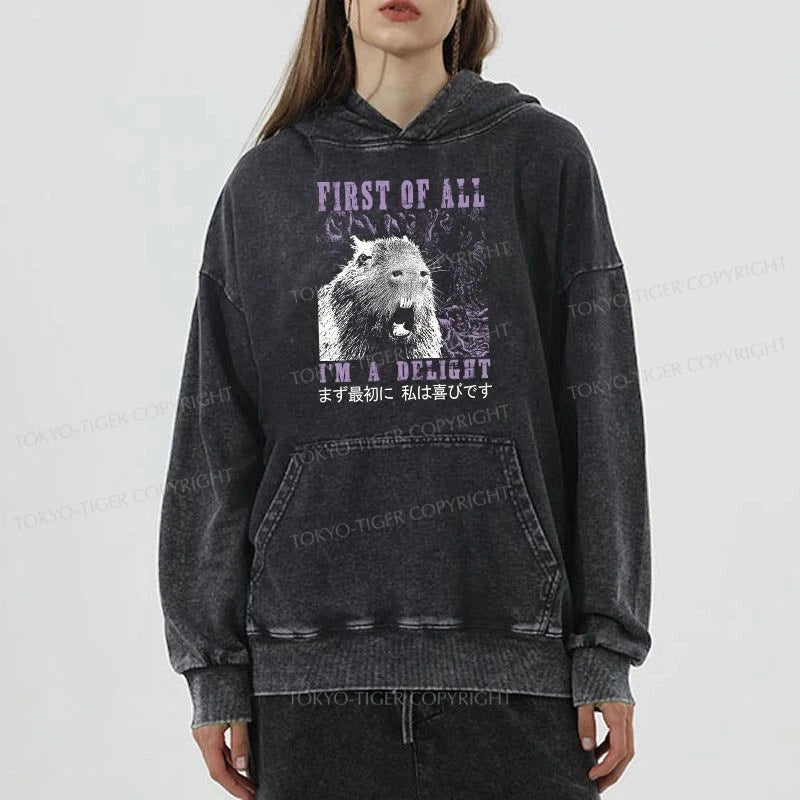 Tokyo-Tiger First Of All I'm A Delight Washed Hoodie