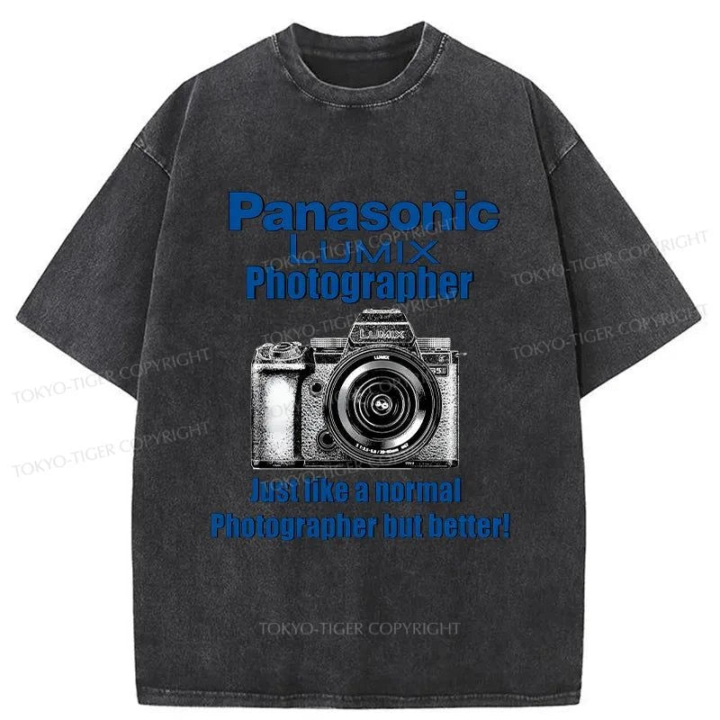 Tokyo-Tiger Panasonic Lumix Cameras Washed T-Shirt