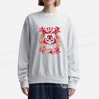 Tokyo-Tiger Japanese Kitsune Mask Sweatshirt