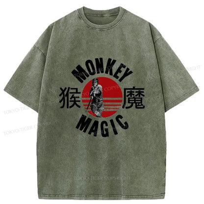 Tokyo-Tiger Monkey Magic Japan Washed T-Shirt