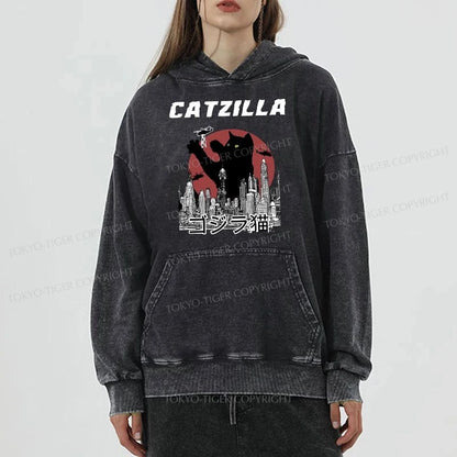 Tokyo-Tiger Catzilla Vintage Washed Hoodie