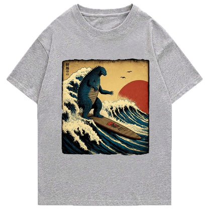 Tokyo-Tiger The Great Wave Godzilla Classic T-Shirt