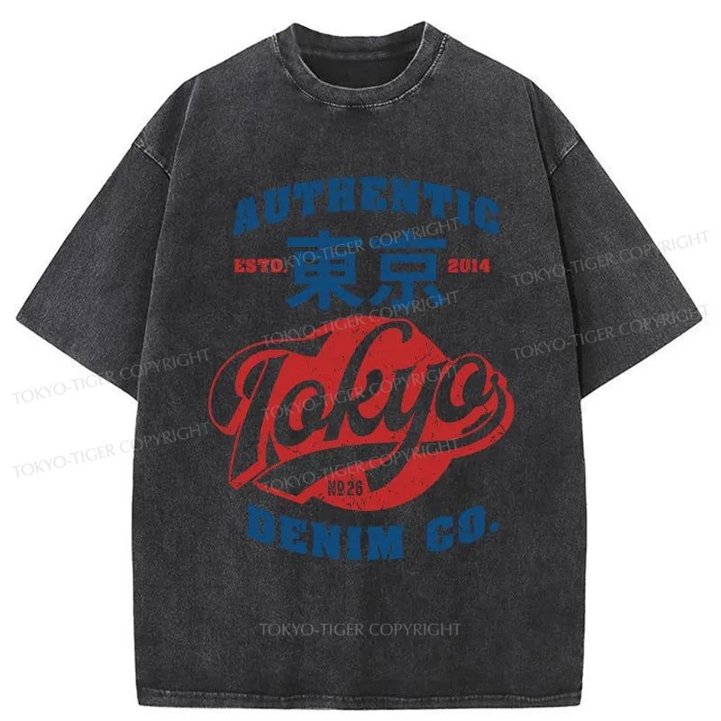 Tokyo-Tiger Retro Japan Tokyo Washed T-Shirt