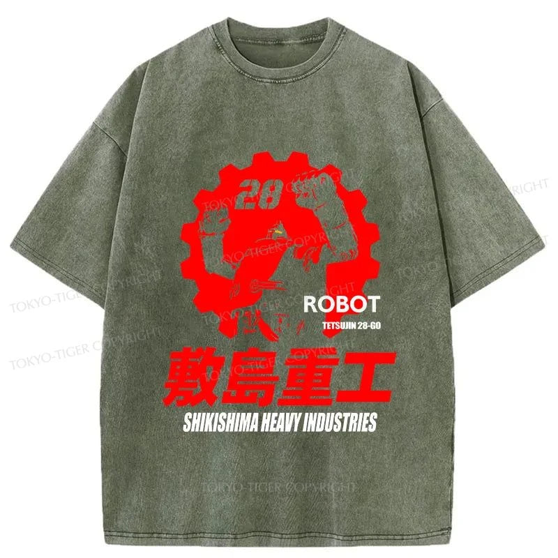 Tokyo-Tiger Robot Warrior Washed T-Shirt