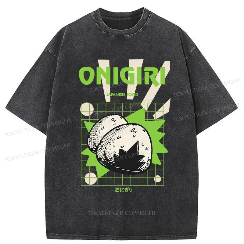 Tokyo-Tiger Delicious Rice Balls Washed T-Shirt