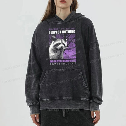 Tokyo-Tiger Disappointed Raccoon Japanese Washed Hoodie