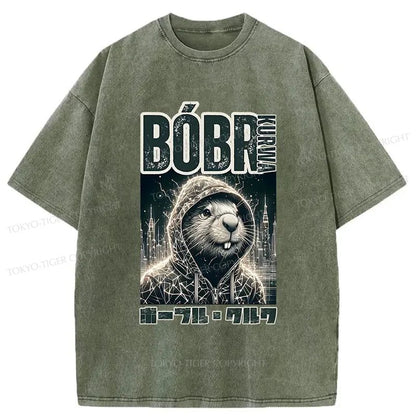 Tokyo-Tiger Bóbr Kurwa Japanese Washed T-Shirt