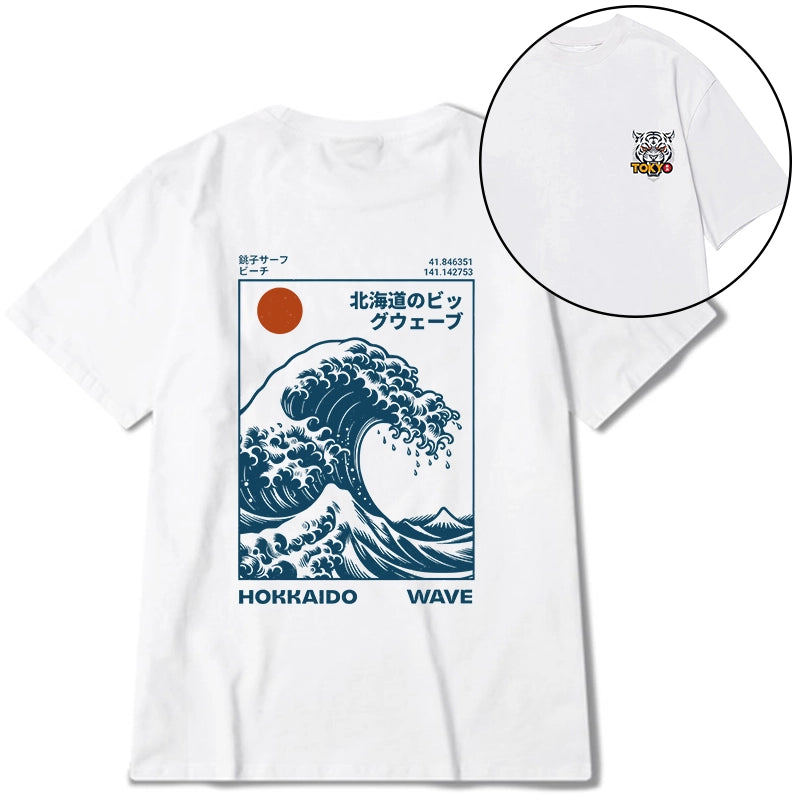 Tokyo-Tiger Hokkaido Wave Japan Front Back Classic T-Shirt