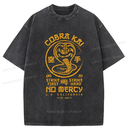 Tokyo-Tiger Karate Dojo Logo Cobra Kai Washed T-Shirt