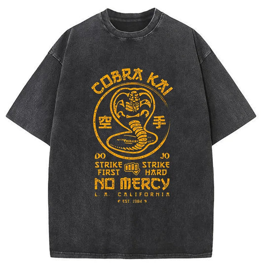 Tokyo-Tiger Karate Dojo Logo Cobra Kai Washed T-Shirt