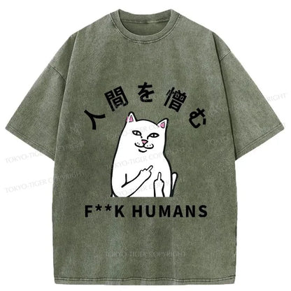 Tokyo-Tiger Cats That Hate People Washed T-Shirt