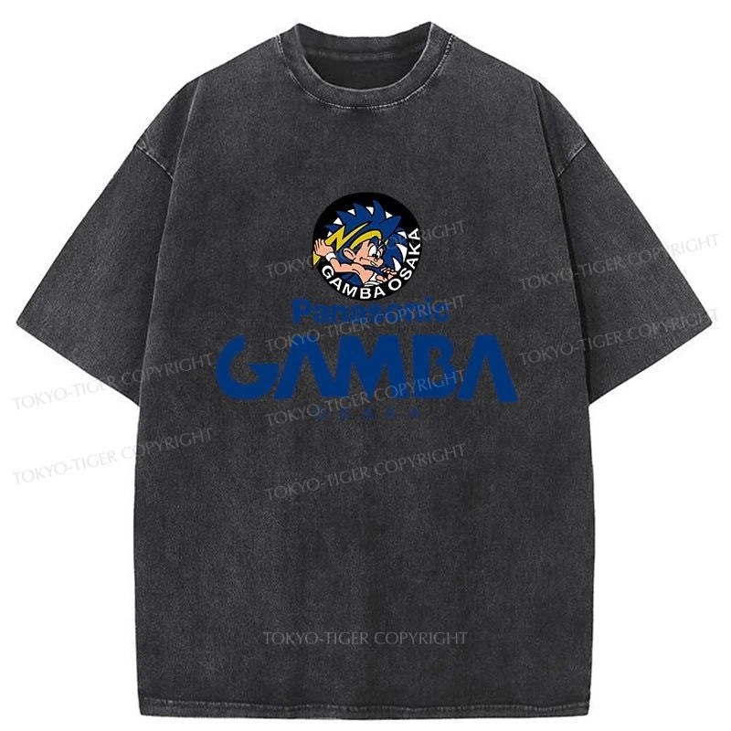 Tokyo-Tiger Vintage PANASONIC GAMBA OSAKA Japanese Washed T-Shirt