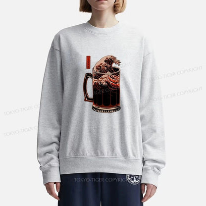 Tokyo-Tiger The Great Wave Of Beer Japanese Sweatshirt