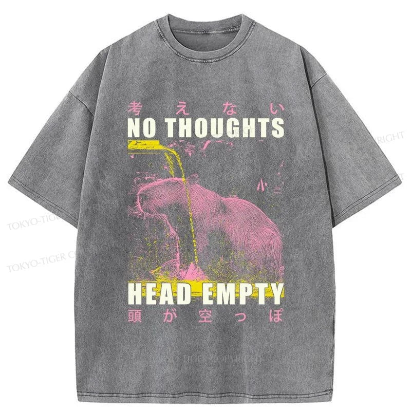 Tokyo-Tiger No Thoughts Head Empty Washed T-Shirt