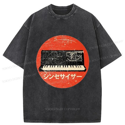 Tokyo-Tiger Vintage Synthesizer Japanese Washed T-Shirt