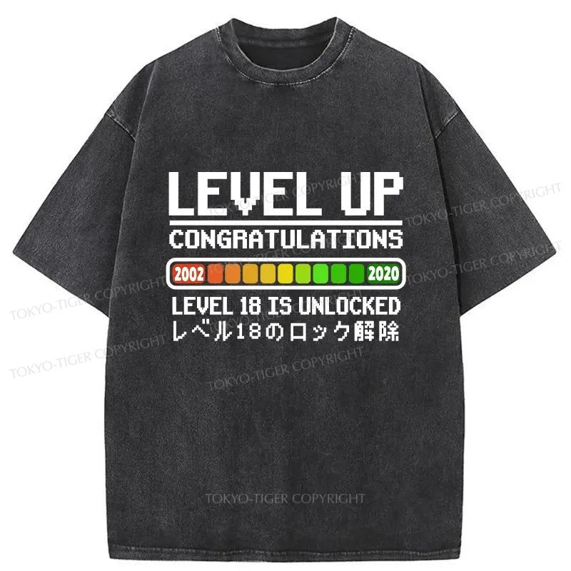 Tokyo-Tiger Level 18 Lock Release Washed T-Shirt