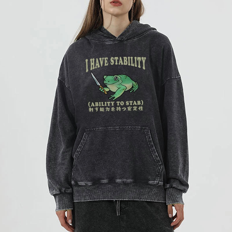 Tokyo-Tiger Mentally Stable Assassin Frog Washed Hoodie