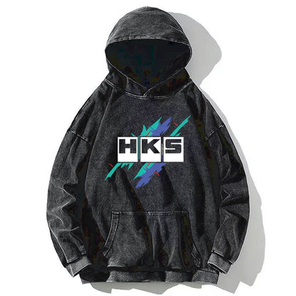 Tokyo-Tiger HKS Drifting Drag JDM Washed Hoodie