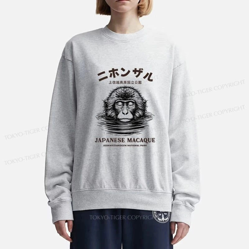 Tokyo-Tiger The Macaque Monkey In The Bath Japanese Sweatshirt