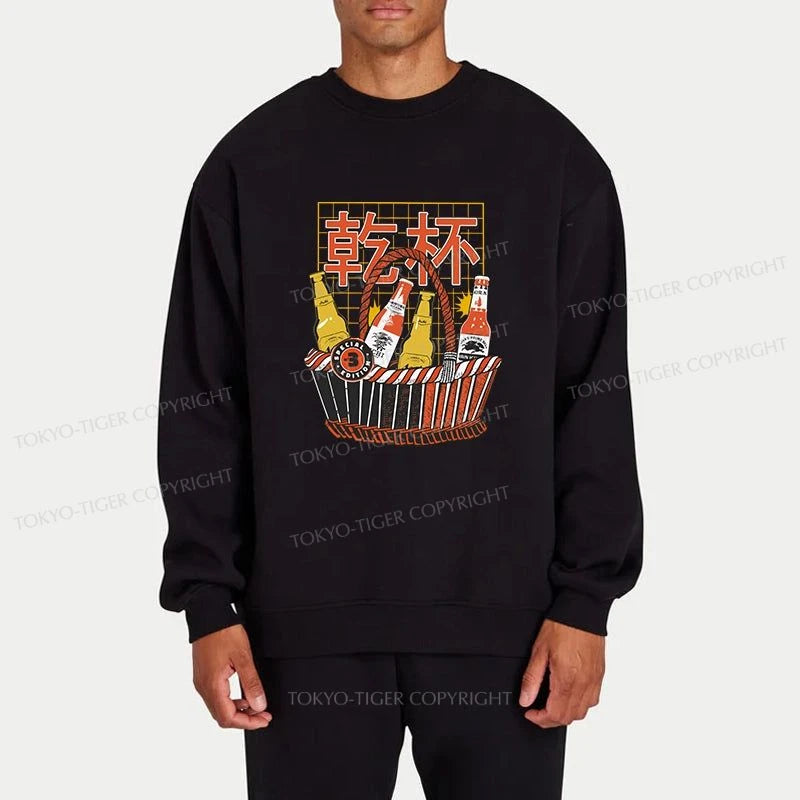 Tokyo-Tiger Have A Beer Together Sweatshirt