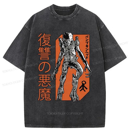 Tokyo-Tiger Pumpkinhead Japanese Movie Washed T-Shirt