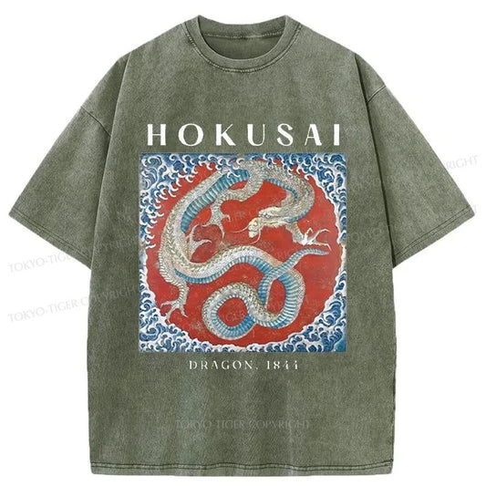 Tokyo-Tiger Japanese Dragon Washed T-Shirt