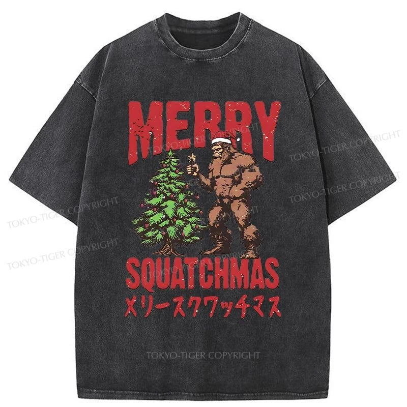 Tokyo-Tiger Monkey Takes Off Christmas Star Washed T-Shirt