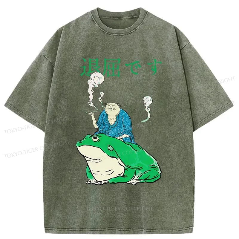 Tokyo-Tiger Boring People With Frogs Washed T-Shirt