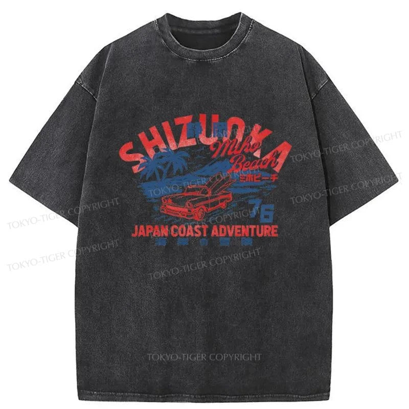 Tokyo-Tiger Shizuoka Beach Japan Washed T-Shirt