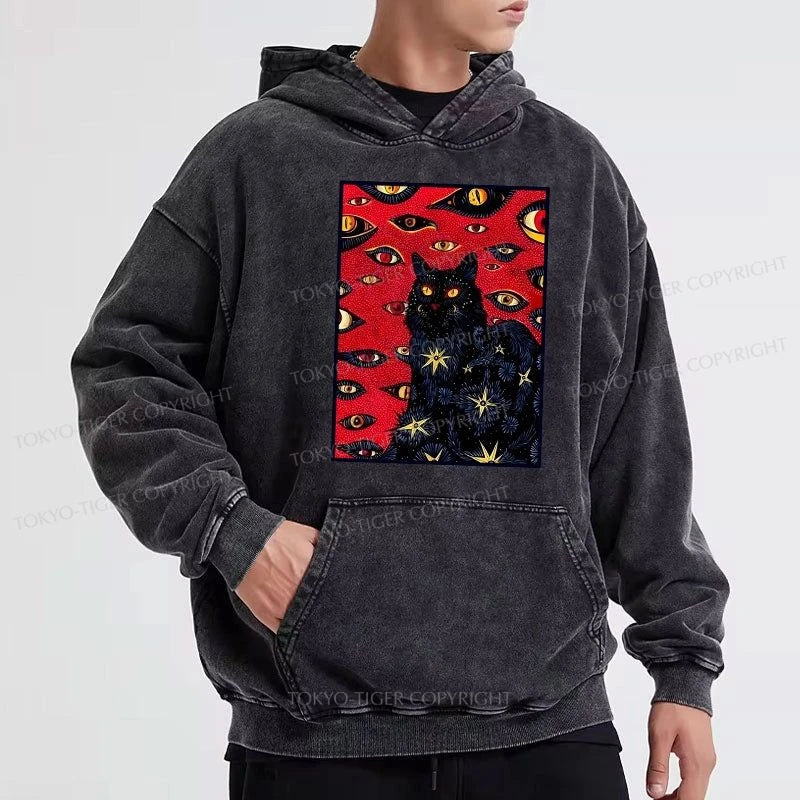 Tokyo-Tiger Mysterious Cat Washed Hoodie