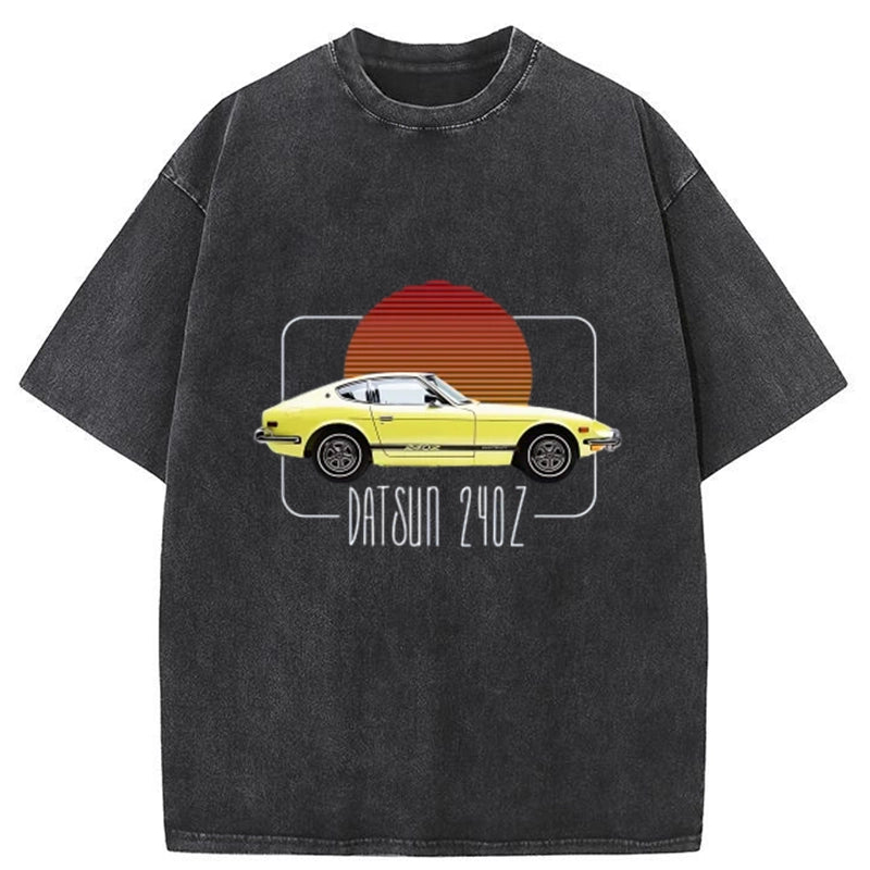 Tokyo-Tiger Datsun 240Z Retro Classic Car Washed T-Shirt