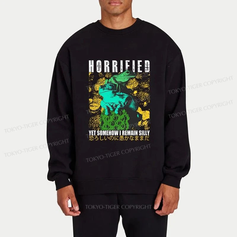 Tokyo-Tiger Horrified Two Frogs Funny Sweatshirt