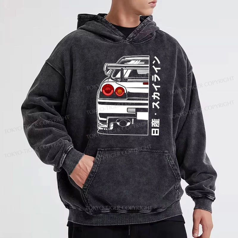 Tokyo-Tiger Nissan Skyline GTR R34 Washed Hoodie